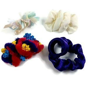 Vintage Hair Barettes -Hair Clips -Hair Bow -Multi-Colored -4 Pc Set *MINOR WEAR